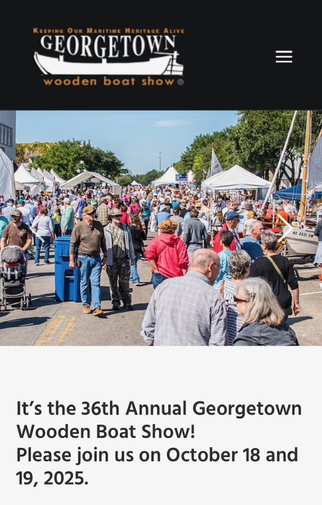 Its the 36th Annual Georgetown Wooden Boat Show! Please join us on October 18 and 19, 2025.